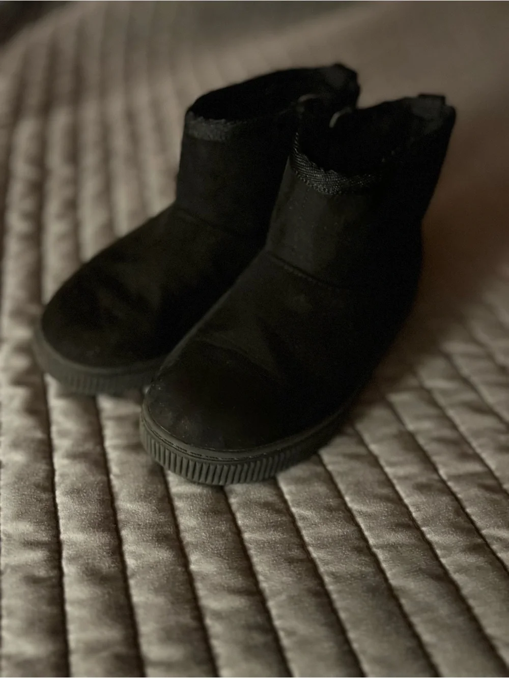 Cat & Jack Kids Black Suede Ankle Boots